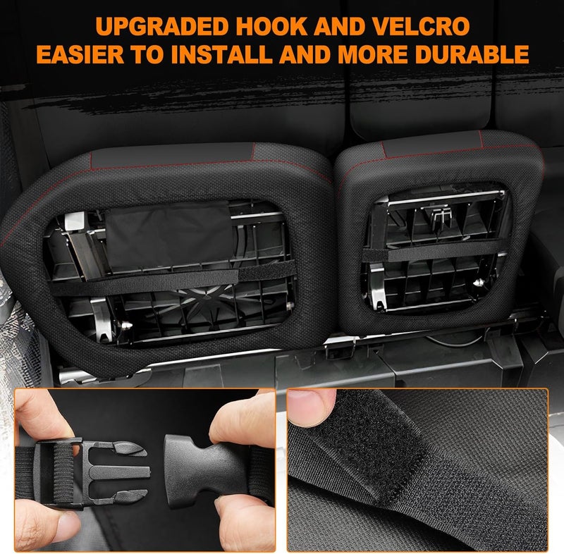 BORDAN UTV Seat Cover for 2016-2024 Can Am Defender DPS MAX 6X6 PRO Split Bench Dustproof Seats Cover, Heavy Duty 1680D Waterproof Full Protection Outdoor Seat Cover Set(8 PCS) - Image 3